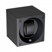 SwissKubik Leather Single Rubber Black Leather - Black Stitches SK01.CV008