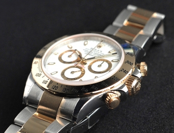 Rolex Cosmograph Daytona 40mm 116523 Gold Steel White Dial