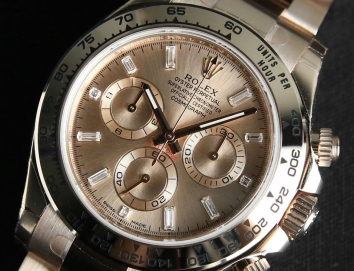 Rolex Cosmograph Daytona 40mm 116505 Rosegold Pink Bagautte Diamond Dial