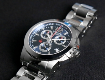 Longines Conquest Chronograph Blue Dial Stainless Steel Mens Watch 41mm L37004966