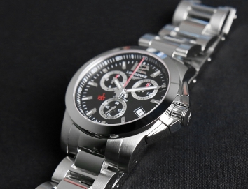 Longines Conquest Chronograph Black Dial Stainless Steel Mens Watch 41mm L37004566