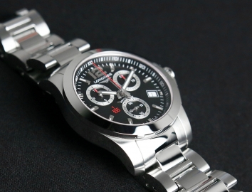 Longines Conquest Chronograph Black Dial Stainless Steel Mens Watch 41mm L37004566