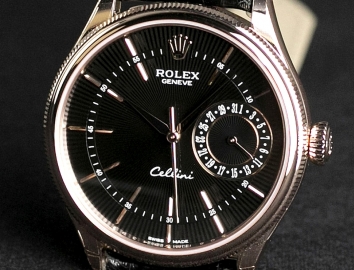 Rolex Cellini Date Watch 39mm 50515 Black Dial