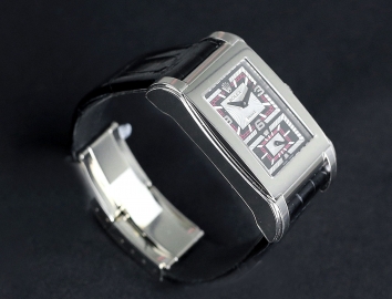 Rolex Cellini Dual Time 29mm 54439 Silver Guilloche Dial